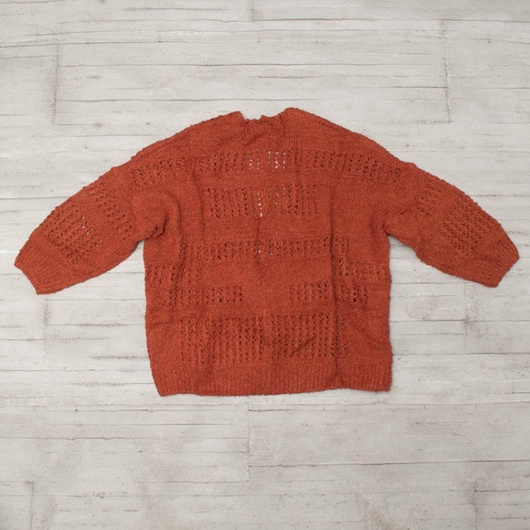 LAST ONE Rust Bell Sleeve Open Cardigan Sweater - Picture 5 of 8